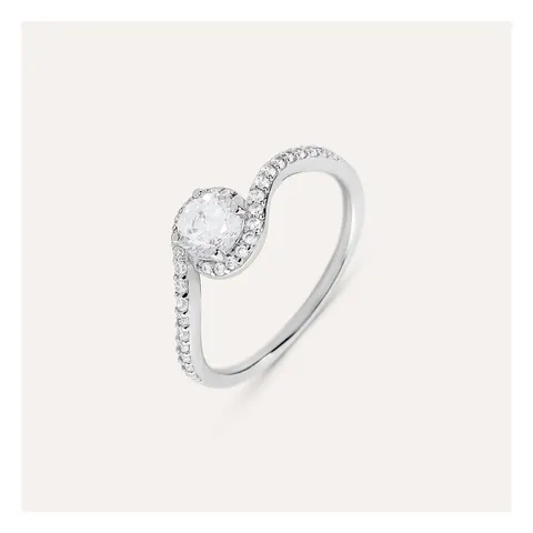 Stroili Silver Elegance Anello tondo con cubic Argento 925 Misura 18 1699480