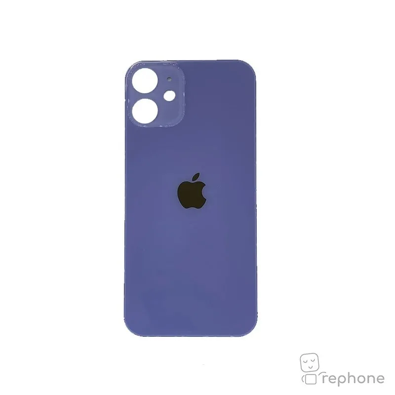 Back vetro Scocca Posteriore Per iPhone 12 Mini viola Foro BIG