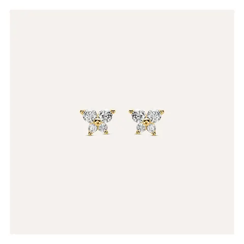 Stroili Bon Ton Orecchini lobo con cubic zirconia Oro 9kt 1400567