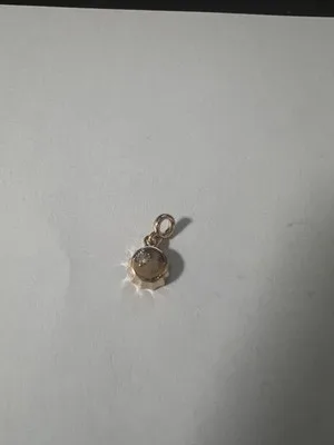Ciondolo Pendente Rotondo Dorato con Pietra Cubic Zirconia - LAB22609272208