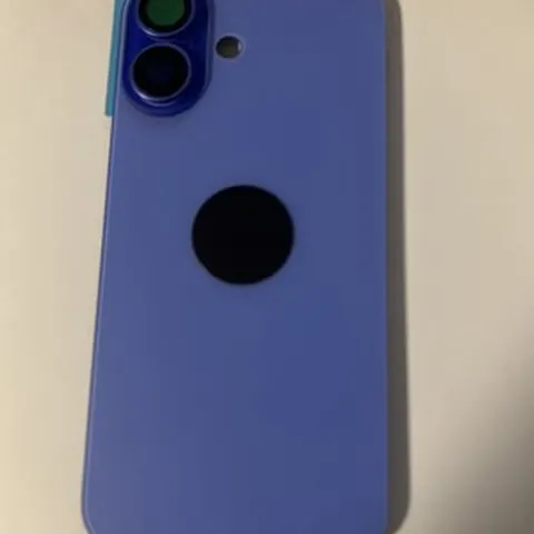 Back vetro Scocca Posteriore Per iPhone 16 plus Compatibile Magneti Azzurro Blu