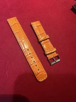 Cinturino per orologio in pelle arancione Cleto Munari 17 mm larghezza