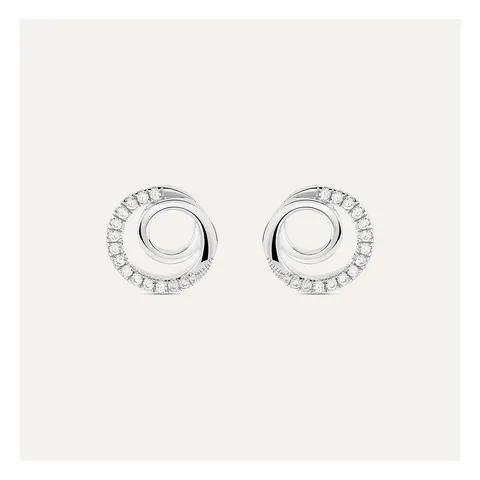 Stroili Silver Shine Orecchini lobo doppio cerchio con cubic Argento 925 1680521