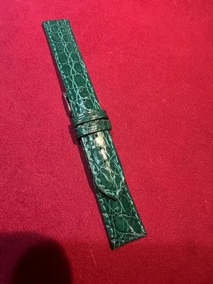 Cinturino per orologio in pelle di coccodrillo verde 18mm - 2606231650