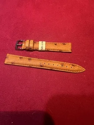 Cinturino Orologio in Pelle di Struzzo 16mm Fatto a Mano - 2606221834