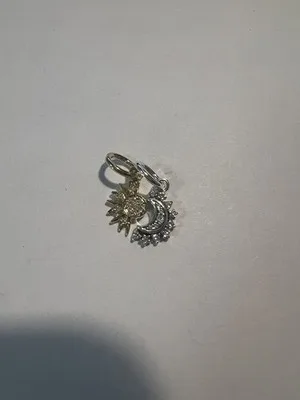 Charm Pendente Sole e Luna Argento 925 Placcato Oro - LAB22609302226