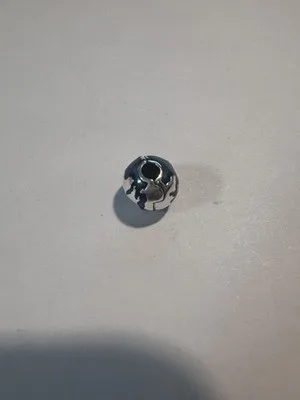 Charm Sferico in Argento 925 con Dettagli Blu Smaltati Tema Mondo - LAB22609302222