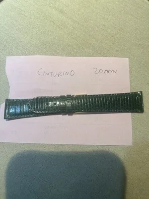 Cinturino Orologio in Pelle Verde 20mm Fatto a Mano 202606101428