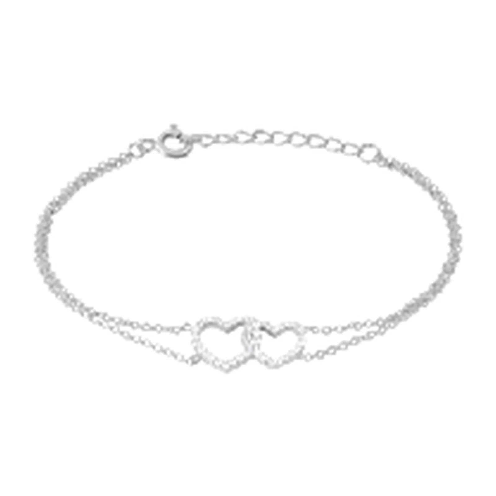 Stroili Silver Moments Bracciale doppio cuore con cubic Argento 925 1680824