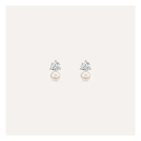 Stroili Silver Pearls Orecchini lobo con cubic zirconia Argento 925 1691450