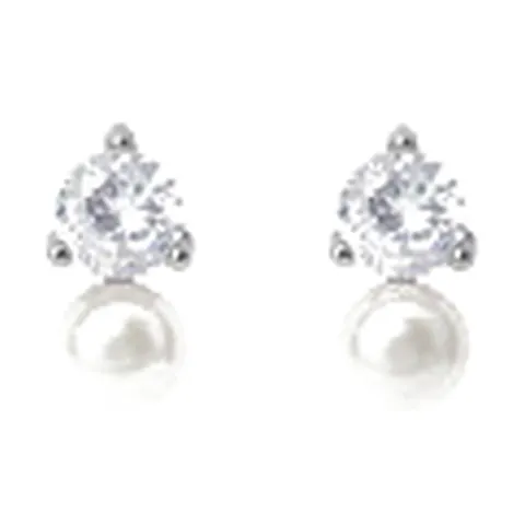 Stroili Silver Pearls Orecchini lobo con cubic zirconia Argento 925 1691450