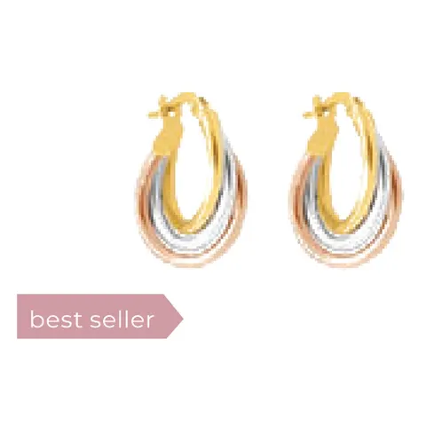 Stroili Toujours Orecchini tricolore Oro 9kt 1401665