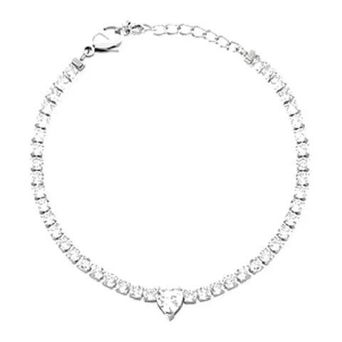 Stroili Aura Collection Bracciale tennis cuore con cubic Acciaio 1685843