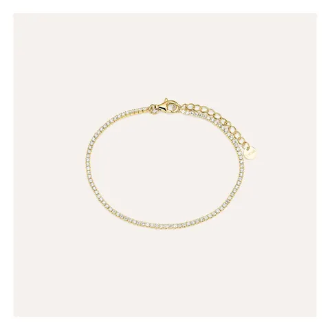 Stroili Silver Elegance Bracciale tennis dorato con cubic Argento 925 1696410