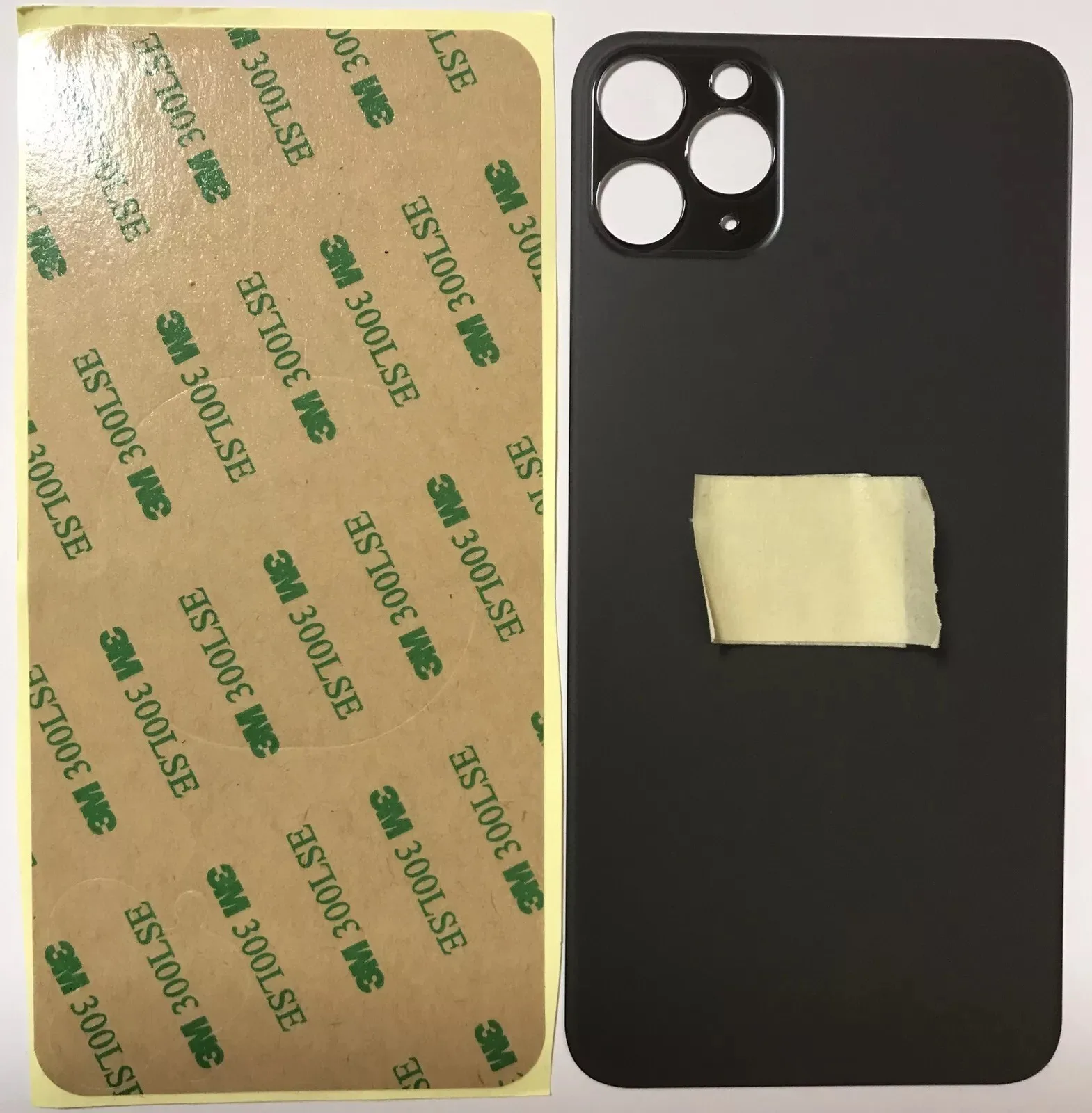 Back vetro Scocca Posteriore Per iPhone 11 Pro Nero Grigio Foro Big