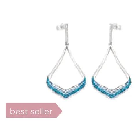 Stroili Aura Collection Orecchini pendenti con cristalli blu Acciaio 1694727