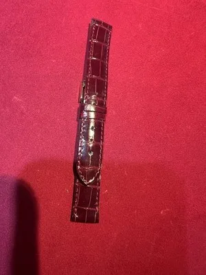 Cinturino per orologio in pelle coccodrillo bordeaux 16mm - 2606241602