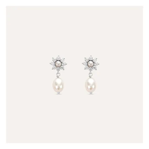 Stroili Silver Pearls Orecchini pendenti con cubic zirconia Argento 925 1691443