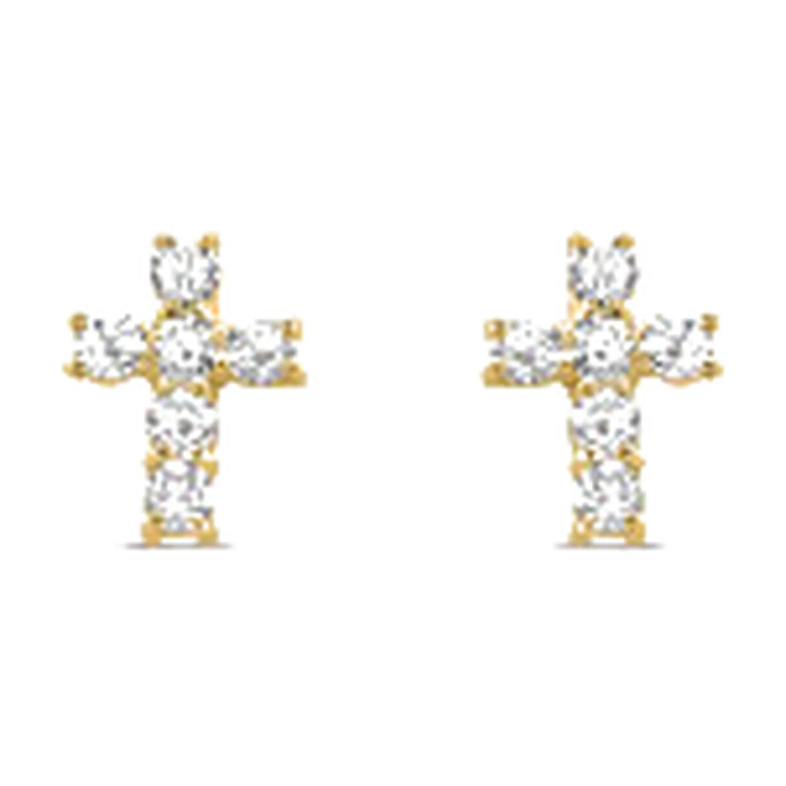 Stroili Bon Ton Orecchini croce con cubic zirconia Oro 9kt 1435998