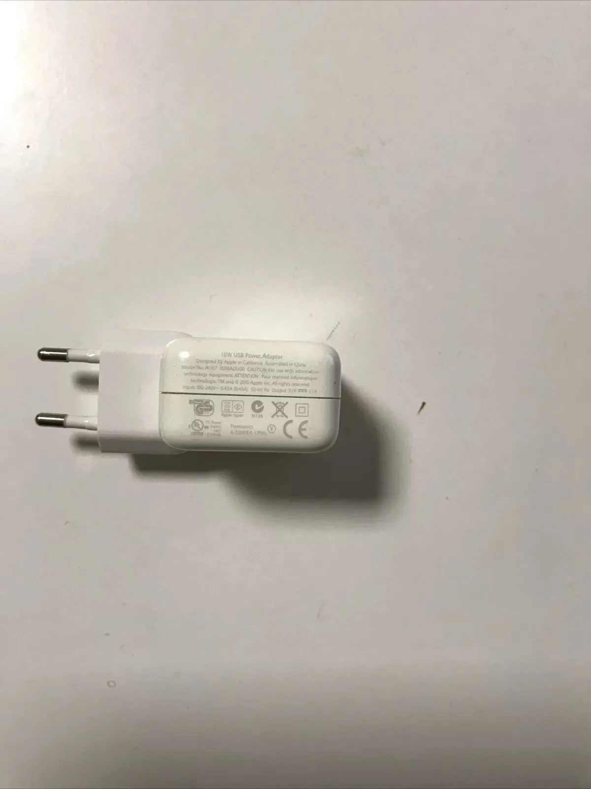 Caricabatterie 10W Usb Apple A1357 Alimentatore Iphone Ipad Ipod 2a 5v