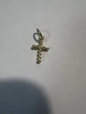 Ciondolo Croce in Argento Sterling 925 Placcato Oro con Cubic Zirconia - LAB22609302120