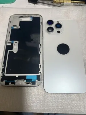 Compatibile Per Apple scocca Chassis Iphone Frame 16 Pro Max Bianco + Vetro