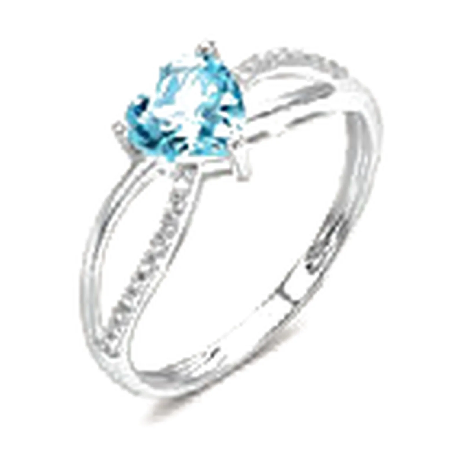 Stroili Amelie Anello cuore con topazio sky blue Oro 9kt Misura 18 1414209