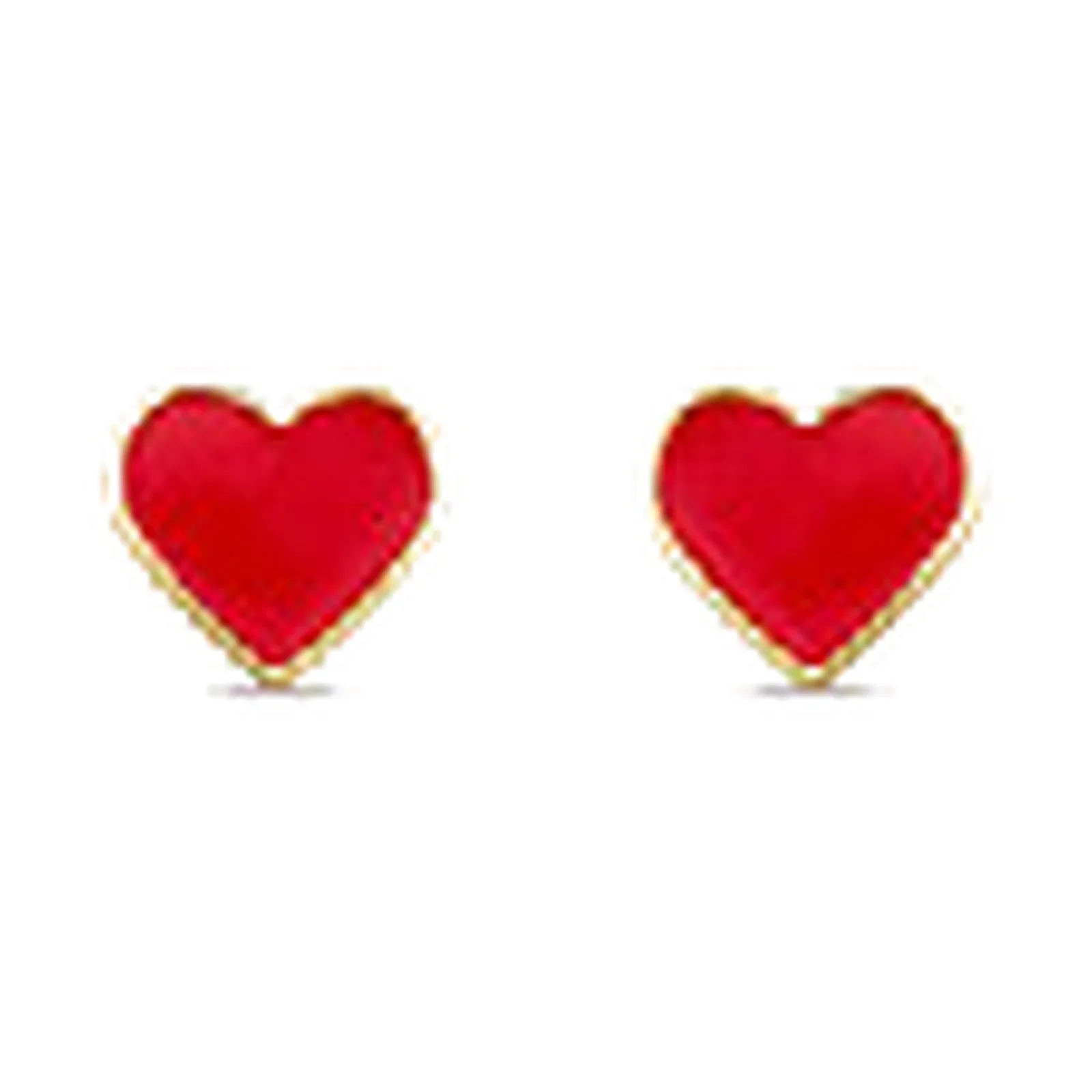 Stroili Mon Petit Orecchini lobo con cuore rosso smaltato Oro 9kt 1436008