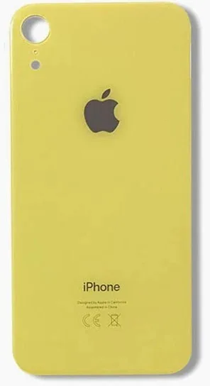 Back vetro Scocca Posteriore Per iPhone XR, Giallo Foro Big