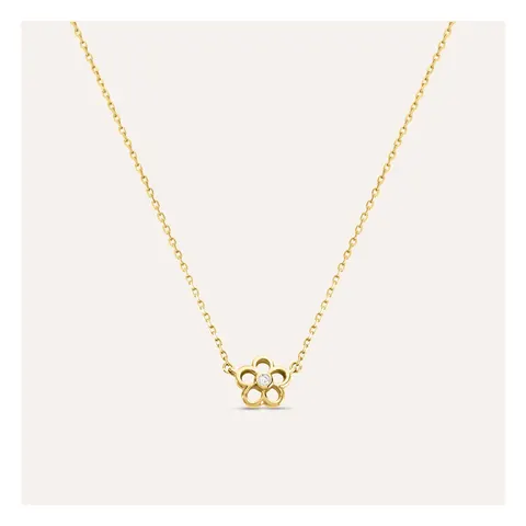 Stroili Mon Petit Precious Daisy Necklace with Diamond 9kt Gold 1436845