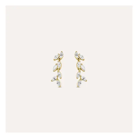 Stroili Claire Orecchini foglia con cubic zirconia Oro 9kt 1436016