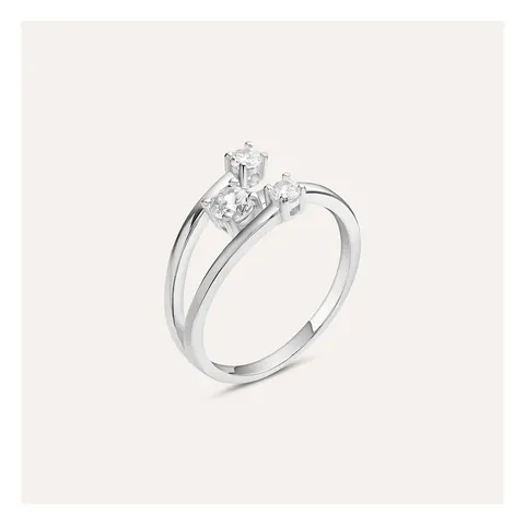 Stroili Silver Elegance Anello tre punti luce Argento 925 Misura 14 1697686