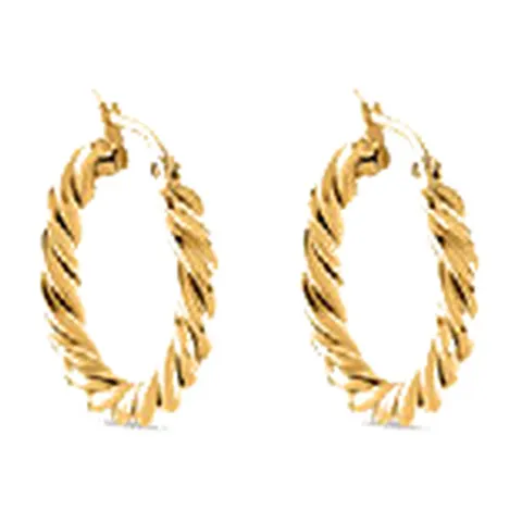 Stroili Radiance Collection Orecchini a cerchio torchon dorati Acciaio 1699554