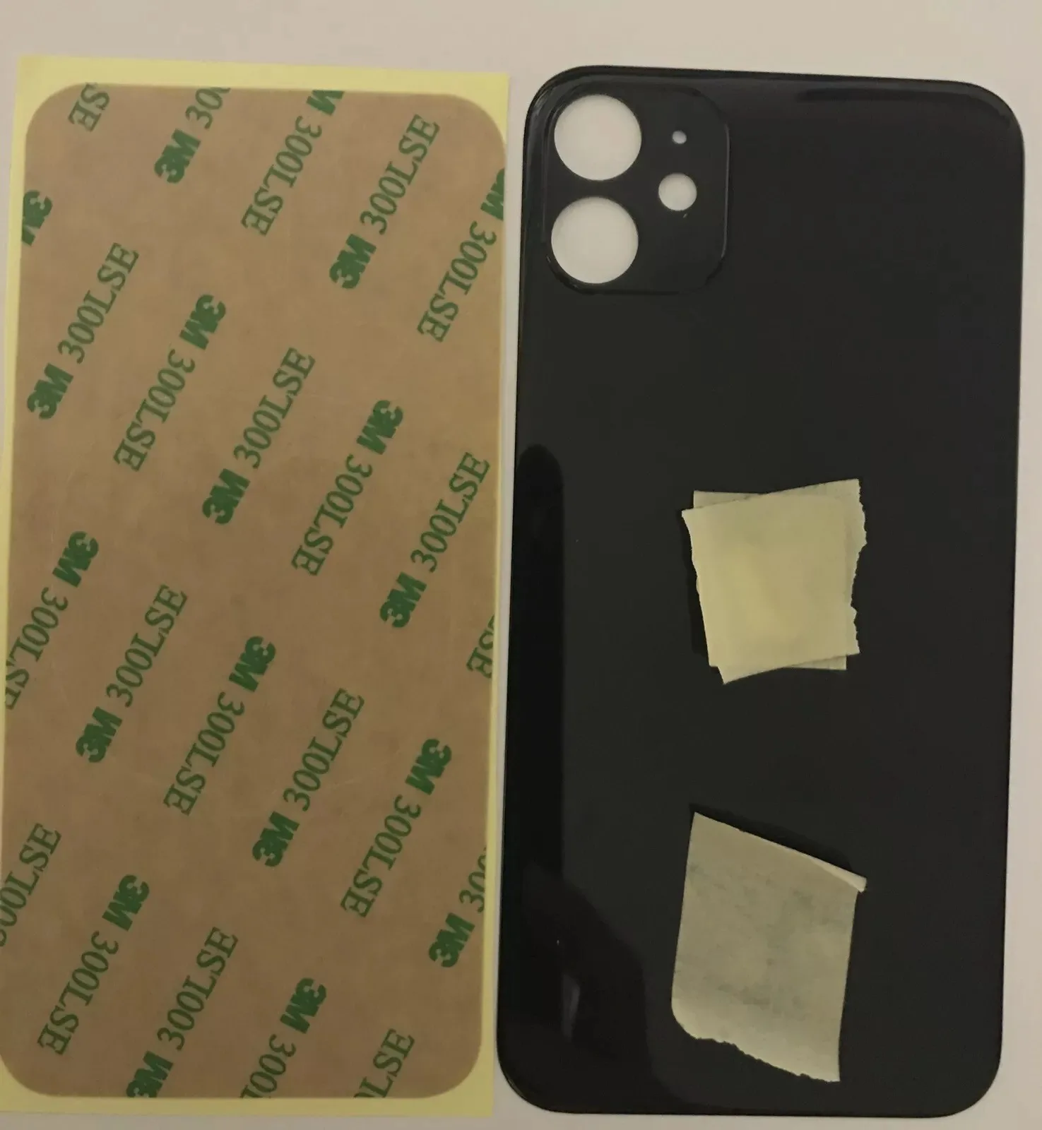 Back vetro Scocca Posteriore Per iPhone 11, Nero GRIGIO Foro Big