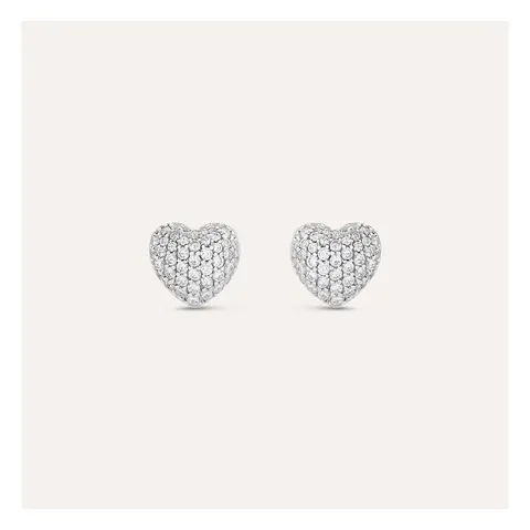 Stroili Silver Shine Orecchini lobo con cubic zirconia cuore Argento 925 1666880