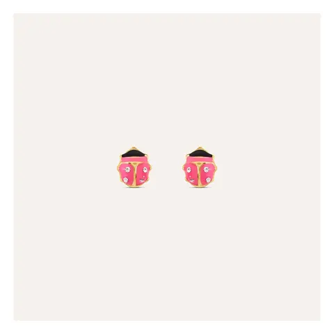 Stroili Mon Petit Lobe Earring with Enamel and Crystals 9kt Gold 1425444