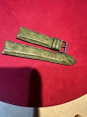 Cinturino per Orologio in Vera Pelle di Coccodrillo Verde 22mm - 2606231442