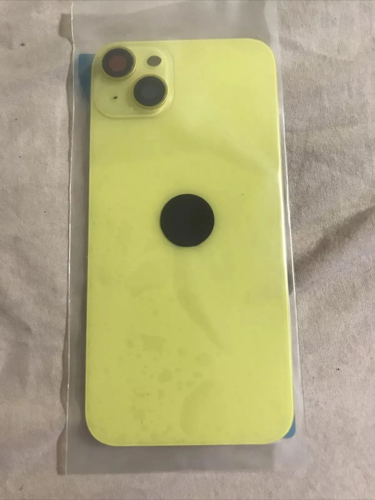 Back vetro Scocca Posteriore Per iPhone 14 Plus Compatibile Con Magneti Giallo
