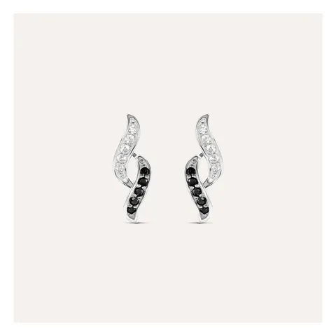 Stroili Silver Shine Orecchini lobo doppia onda con cubic Argento 925 1680516