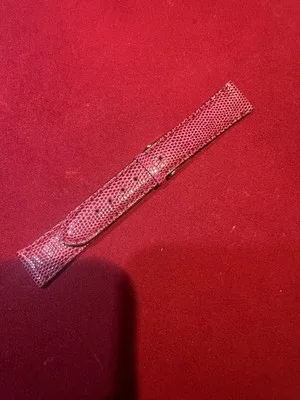 Cinturino per orologio in vera pelle di lucertola fucsia 18mm - 20240523103000