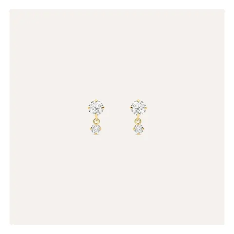 Stroili Bon Ton Orecchini lobo con cubic zirconia Oro 9kt 1426718