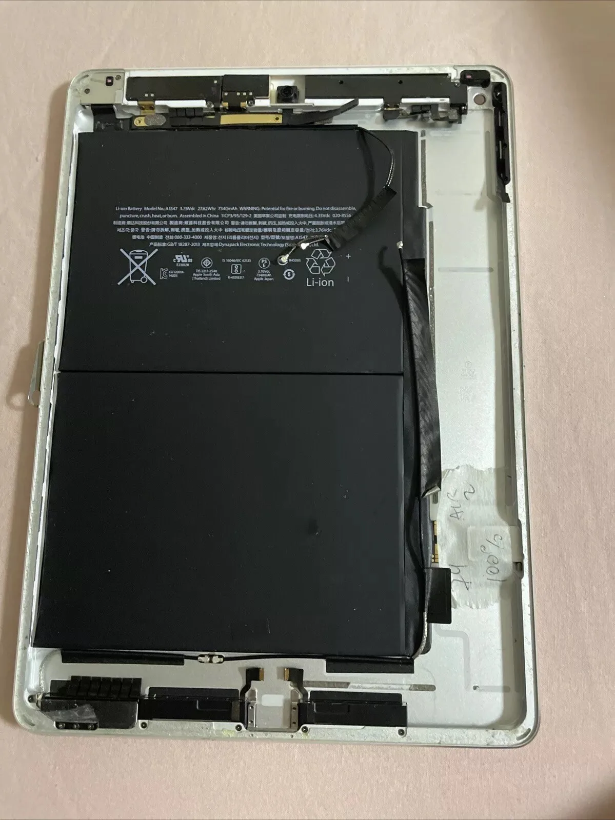 Originale Apple iPad Air 2 Chassis Batteria scocca Cellular A1567 argento B