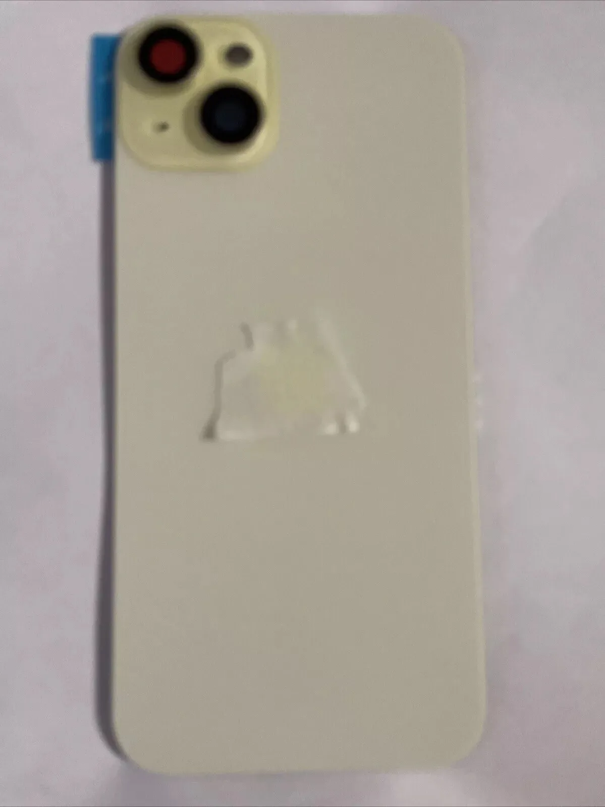 Back vetro Scocca Posteriore Per iPhone 15 Plus Compatibile Magneti Giallo