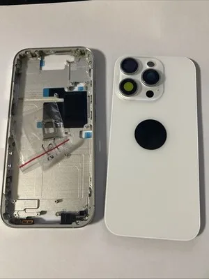 Compatibile Per Apple scocca Chassis Iphone Frame 16 Pro Bianco + Vetro Posteri