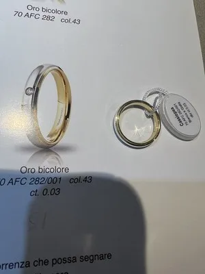 Anello UnoAerre Cassiopea in argento 925 bicolore 70 AFC 282/001 misura 53