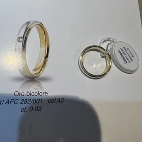 Anello UnoAerre Cassiopea in argento 925 bicolore 70 AFC 282/001 misura 53