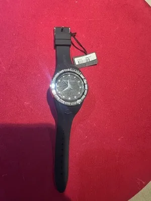 Orologio Roberto Giannotti con Cinturino in Silicone Nero e Dettagli Strass - OMN107