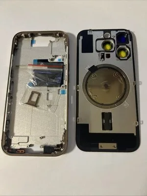 Compatibile Per Apple scocca Chassis Iphone Frame 16 Pro Oro + Vetro Posteriore