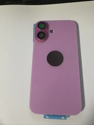 Back vetro Scocca Posteriore Per iPhone 16 Compatibile Magneti Rosa