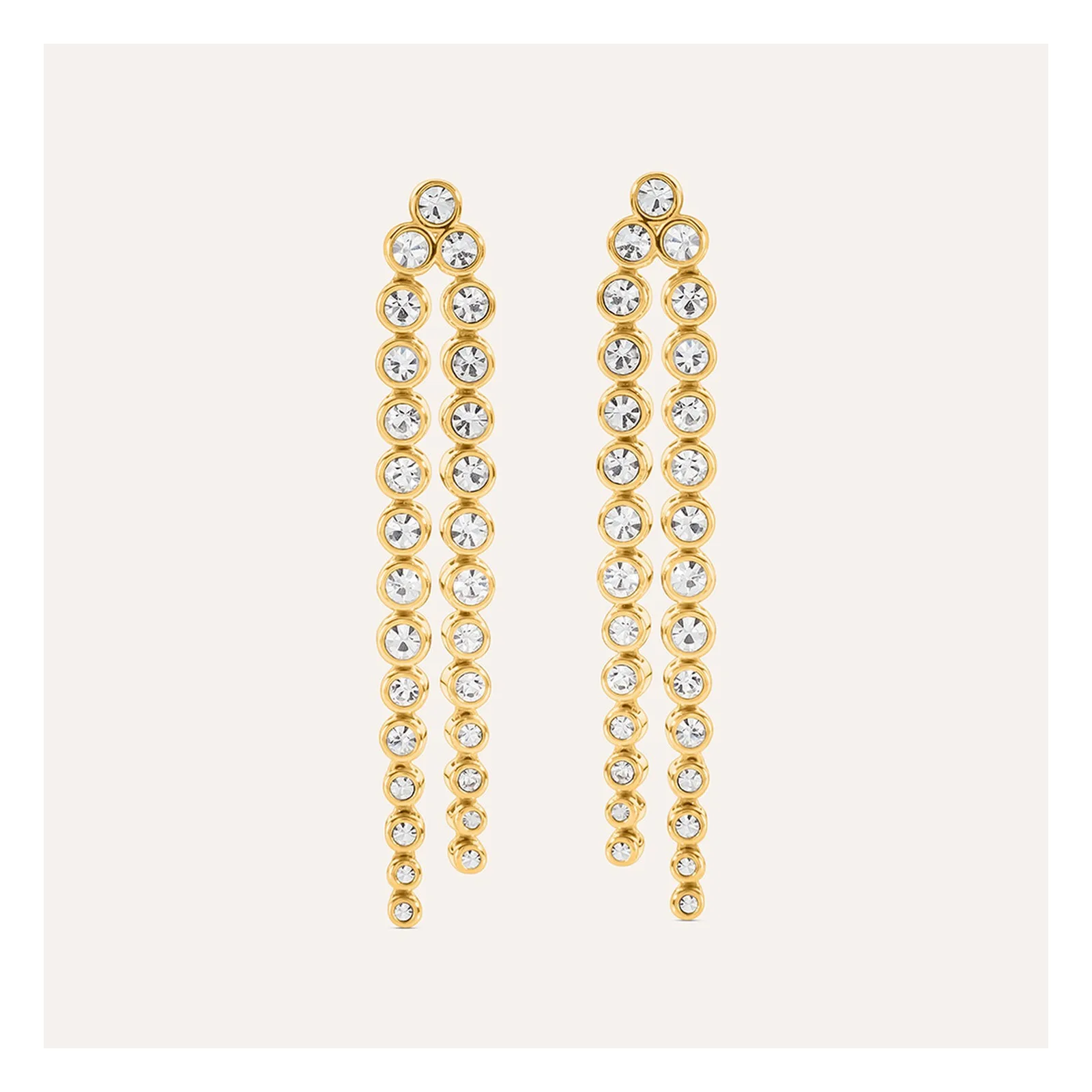 Stroili Aura Collection Orecchini pendenti dorati con cubic Acciaio 1701387